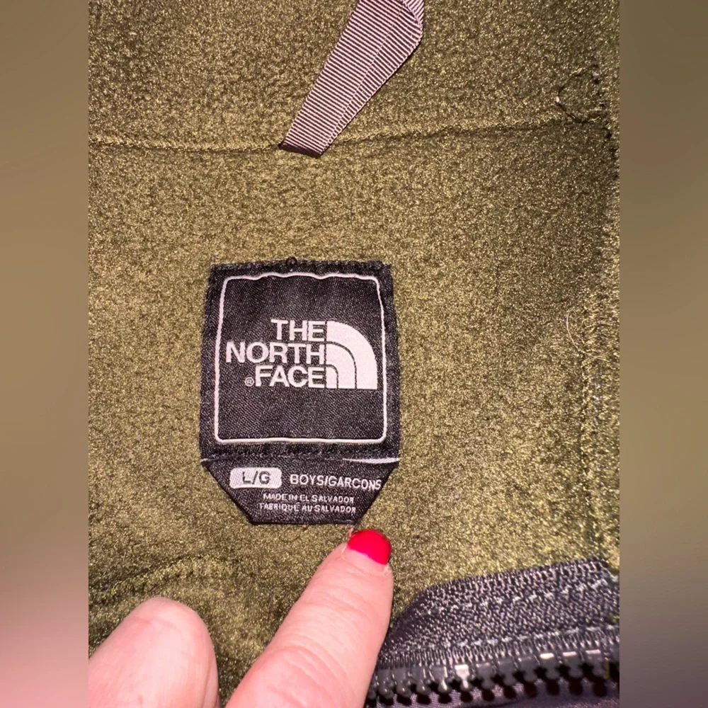 The North Face Boys Large Green‎ and Dark Gray Fleece Jacket Full Zip